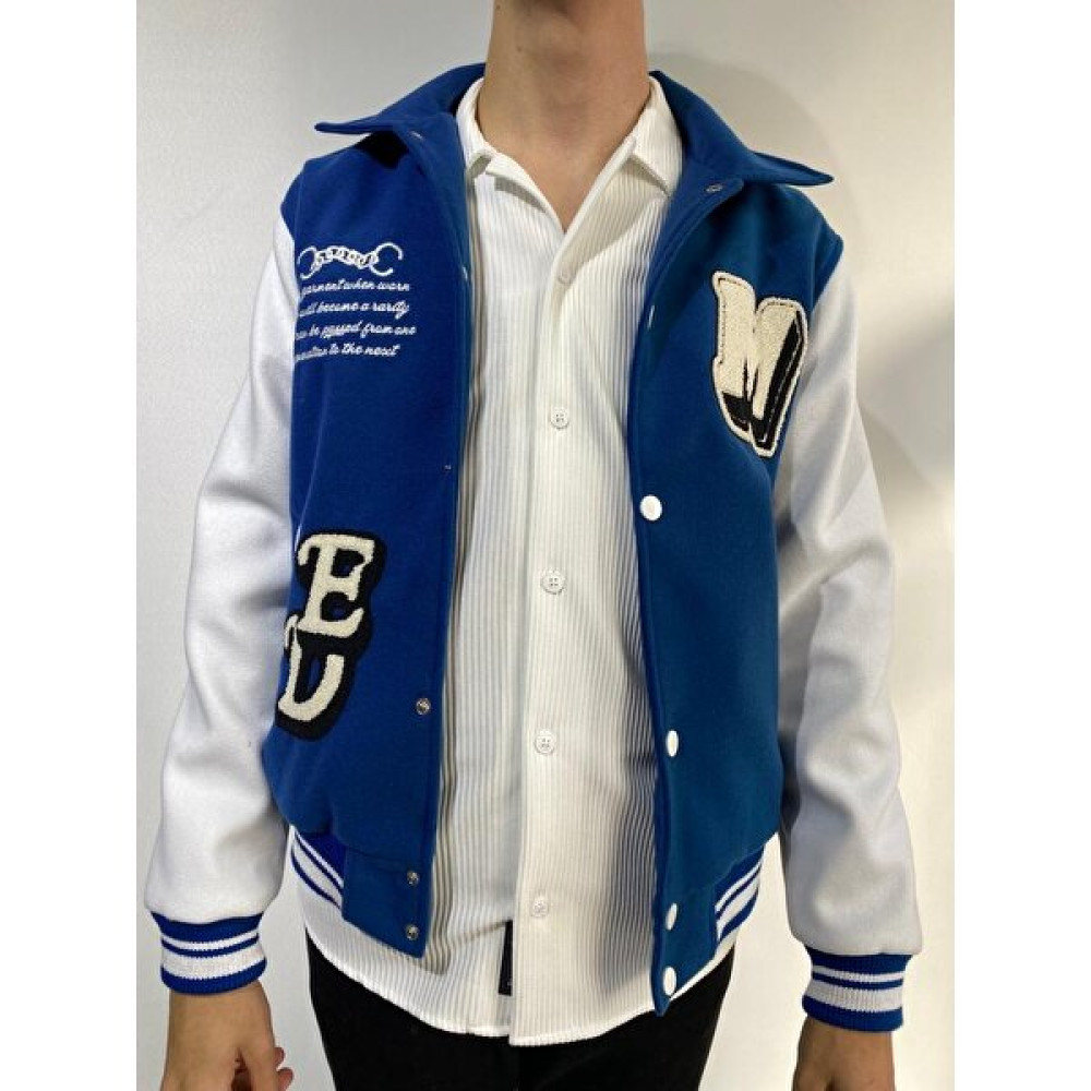 Retroclub Unisex Oversize Mavi Kolej Ceket Erkek Ceket Fiyatı