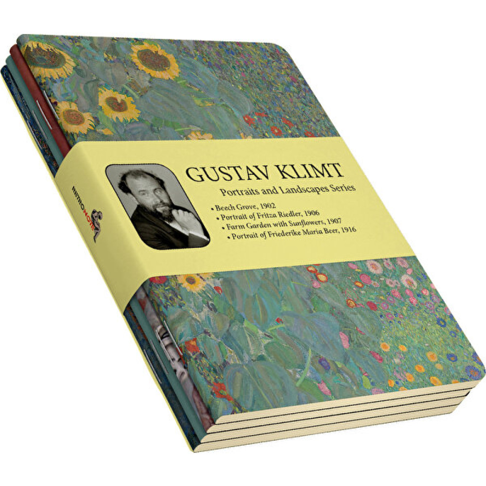 Retronote Gustav Klimt 4'lü Defter Seti 2 Portraits And Landscapes Series Çizgisiz 64 Sayfa 14X21CM Not Defteri & Bloknot Fiyatı