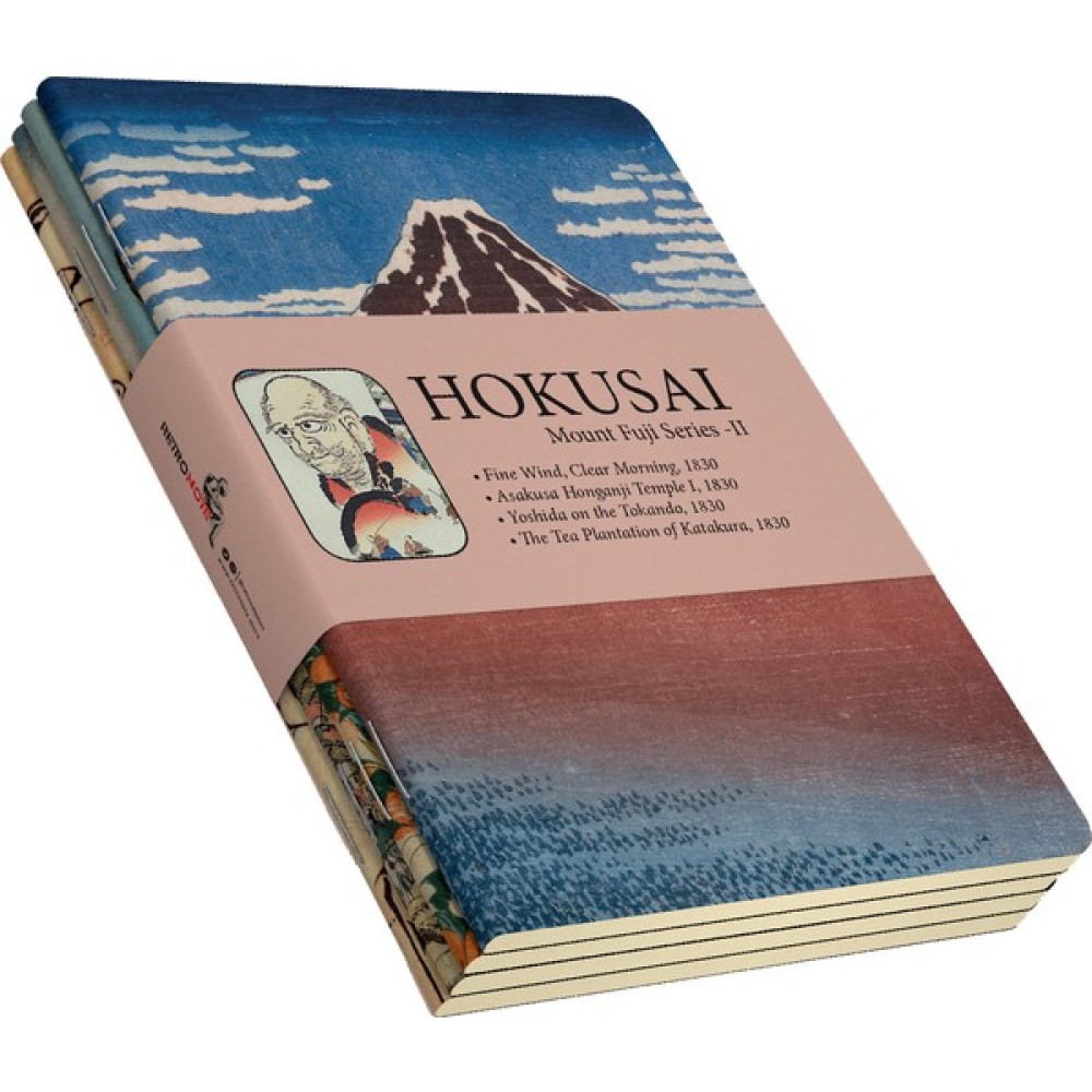 Retronote Hokusai 4'lü Defter Seti 2 Mount Fuji Series Iı Çizgisiz 64 Sayfa 14X21CM Not Defteri & Bloknot Fiyatı