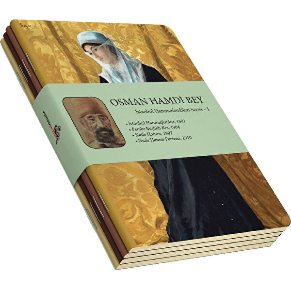 Retronote Osman Hamdi Bey 4'lü Defter Seti 1 - Istanbul Hanımefendileri 1 - Çizgisiz - 64 Sayfa - 14X21CM Not Defteri & Bloknot Fiyatı