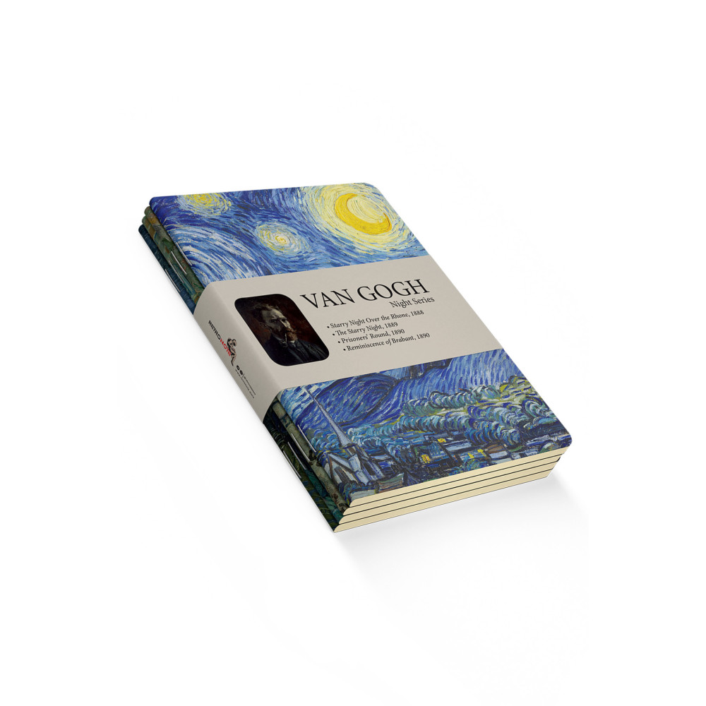 retronote Van Gogh 4lü Defter Seti 1 - Night Series - Çizgisiz - 64 Sayfa - 14x21cm Defter Fiyatı