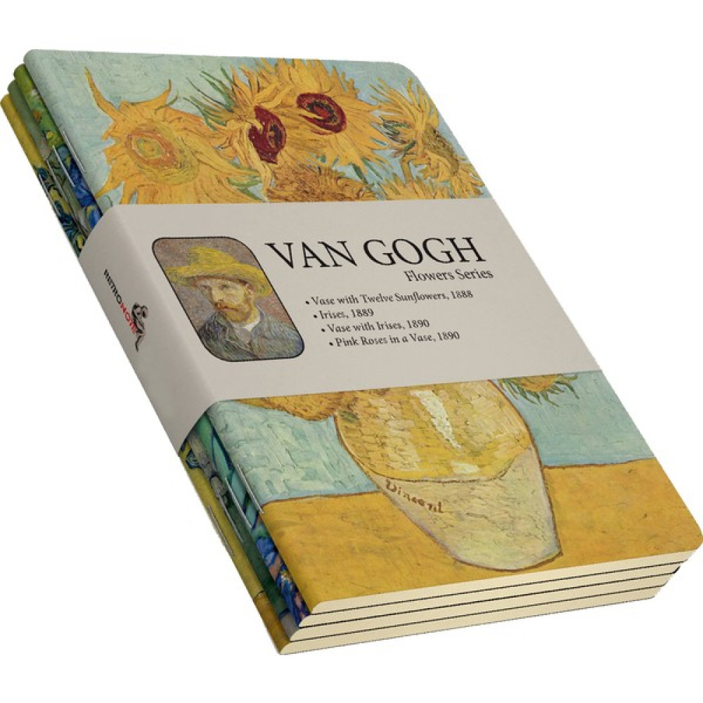Retronote Van Gogh 4'lü Defter Seti 3 Flowers Series Çizgisiz 64 Sayfa 10,5X14CM Not Defteri & Bloknot Fiyatı