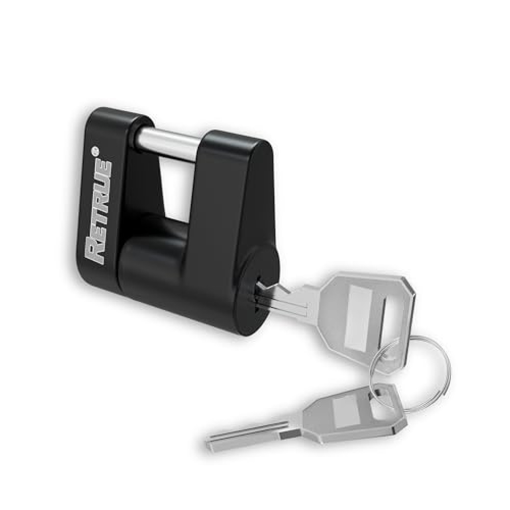 RETRUE Trailer Tongue Coupler Lock, Trailer Hitch Lock,Dia 1/4 Inch, 3/4 Inch Span for Tow Boat RV Truck Car's Coupler, Black