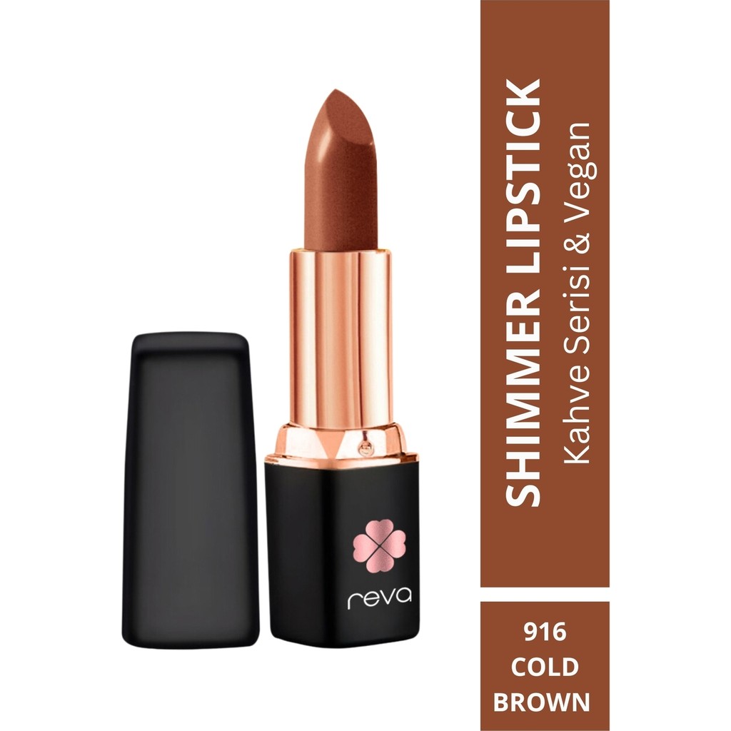 Reva Shimmer Lipstick Cold Brown No:916 Işıltılı Parlak Vegan Temiz Ruj - Cold Brown - 916 Rujlar & Dudak Parlatıcıları Fiyatı