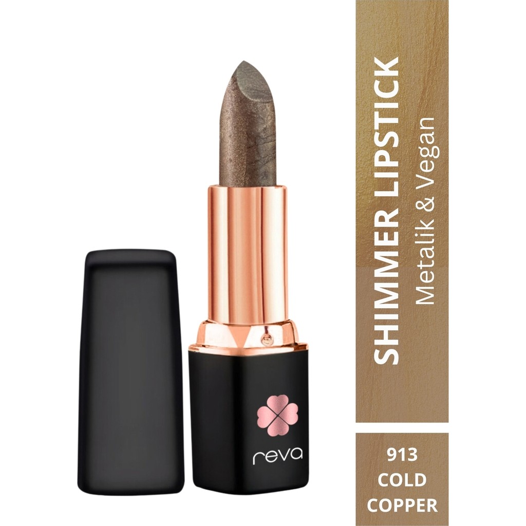 Reva Shimmer Lipstick Metalic Cold Copper No:913 Işıltılı Parlak Vegan Temiz Ruj - Cold Copper - 913 Rujlar & Dudak Parlatıcıları Fiyatı