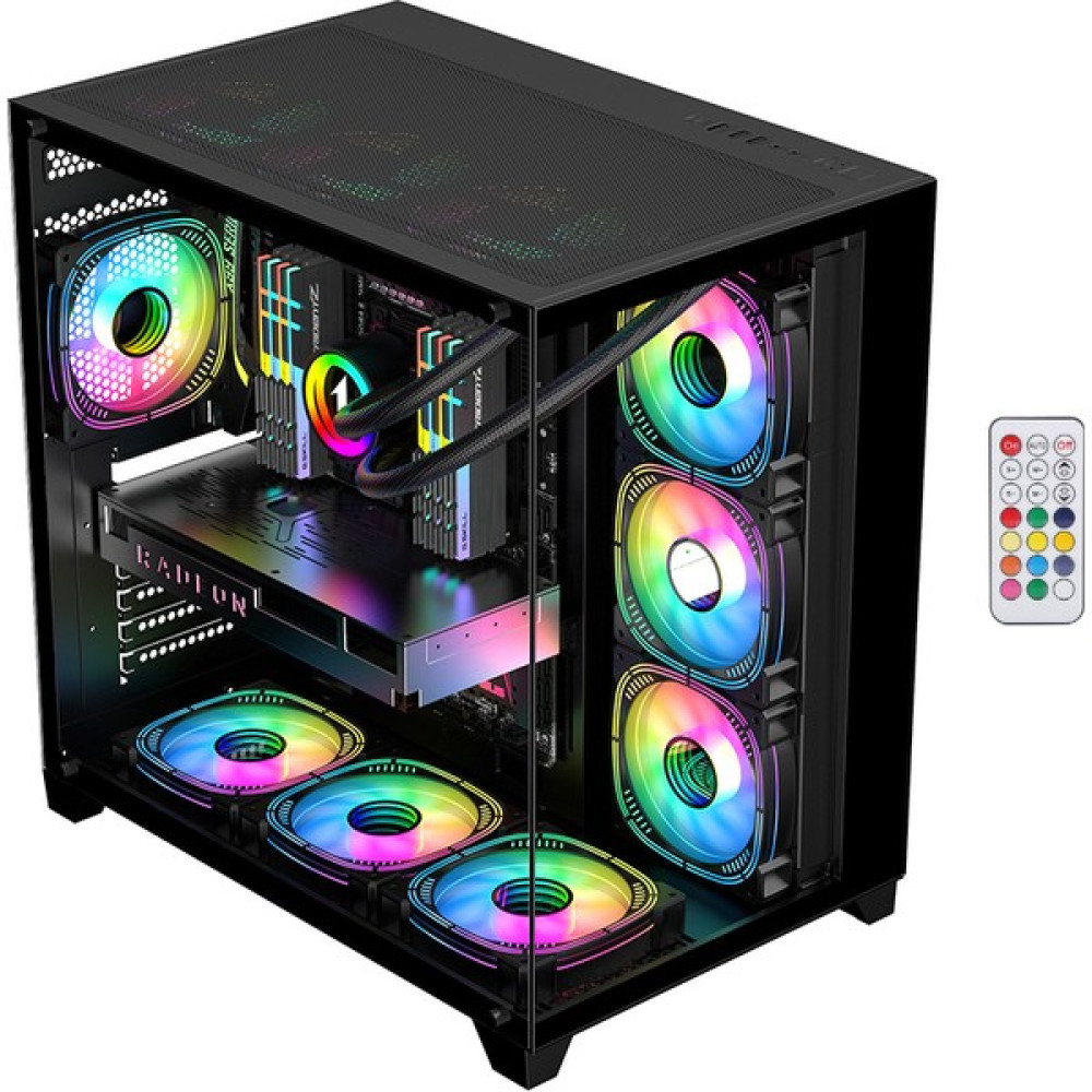 Revenge Kumandalı Supernova 7 Rgb Fanlı Atx Temperli Cam Panel Akvaryum Gaming Bilgisayar Kasası - Siyah PC Kasaları Fiyatı