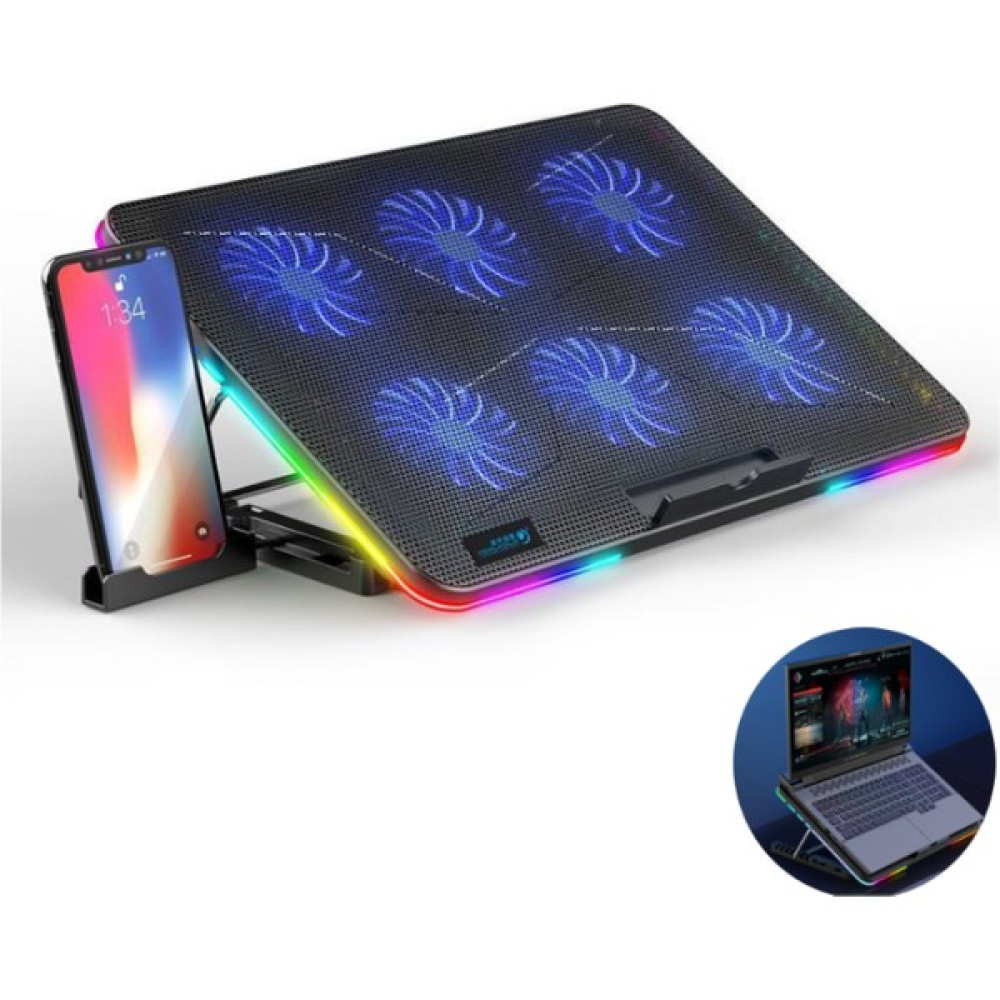 Revenge X8 Ayarlanabilir Rgb Işıklı 6 Fanlı Laptop Soğutucu Dizüstü Notebook Standı Soğutucular Fiyatı