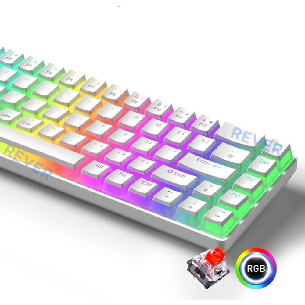 Rever T60 Pro Red Switch Mekanik Puding Tuş Rgb Mini 62 Tuşlu Gaming Oyuncu Klavyesi - Beyaz Oyuncu Klavyesi Fiyatı