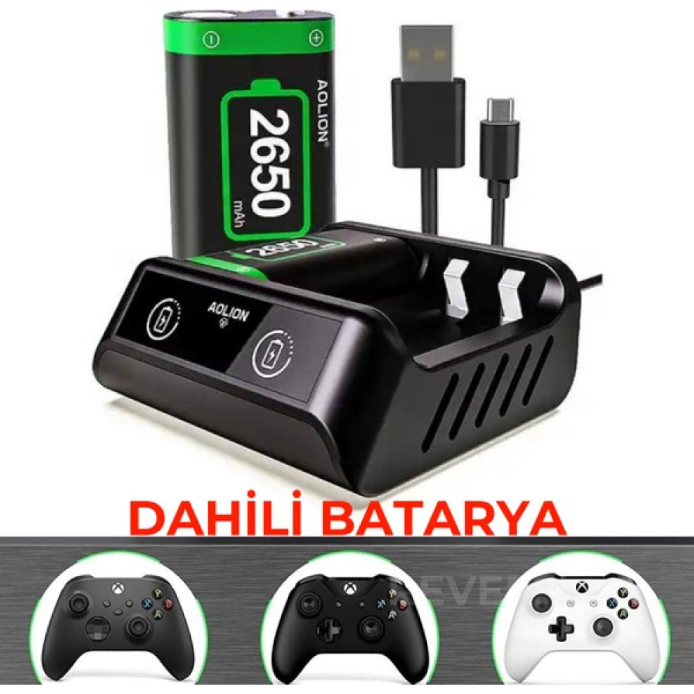 Rever Xbox Kol Gamepad Şarj Edilebilir Piller 2650mAh Xbox One / S / X Serisi Kol Uyumlu Şarj İstasyonu Konsol & PC Oyunları Fiyatı