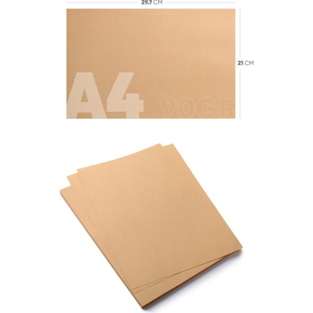 Reversell A4 Kraft Kağıdı 100 Adet 90GR - Kahverengi Ambalaj Kağıdı / Hobi ve El Sanatları Malzemesi / Eskitme / Saman Kağıt / Hediye Paket Fotokopi Kağıdı Fiyatı