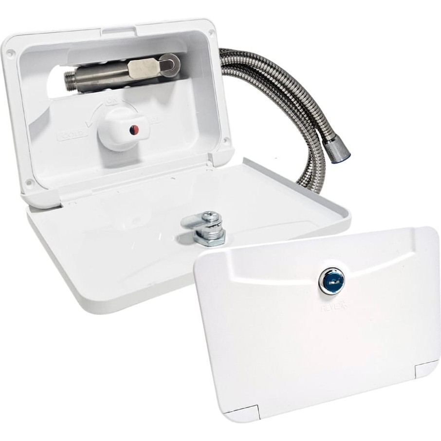 Revex Karavan sıcak soğuk Dış Duş YERLİ ÜRETİM Paslanmaz Metal Hortum Paslanmaz Inox Duş Başlığı Kilitli Siyah/beyaz Sıcak/soğuk - beyaz Diğer Fiyatı