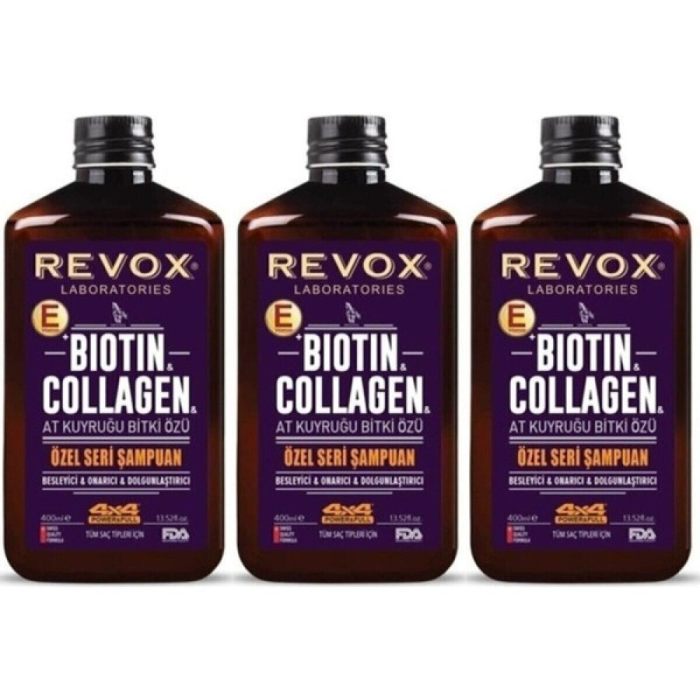 Revox At Kuyruğu Biotin Collagen Şampuan 400 ml 3 Adet Şampuan ve Saç Kremi Fiyatı
