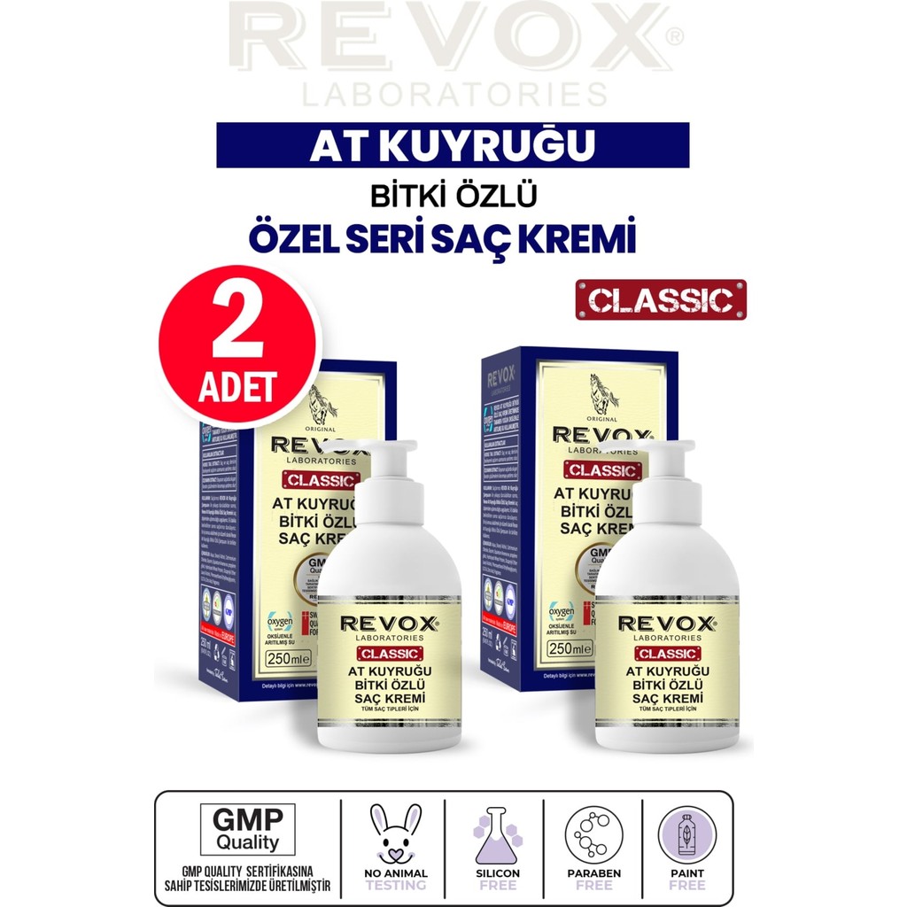 Revox At Kuyruğu Bitki Özlü Özel Saç Bakım Kremi / 2'li Set / 250 ml + 250 ml Şampuan ve Saç Kremi Fiyatı
