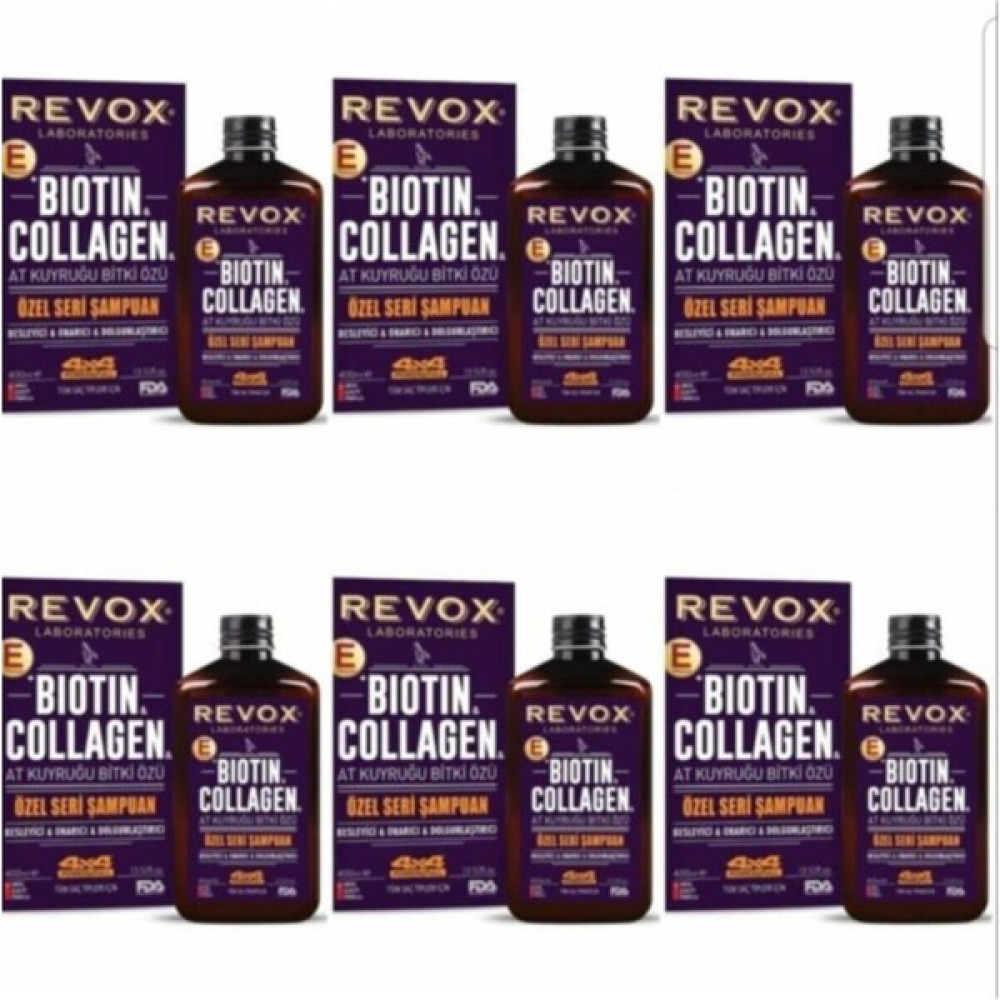 Revox Biotin Collagen At Kuyruğu Bitki Özlü Şampuan 400ML x 6 Adet Şampuan ve Saç Kremi Fiyatı