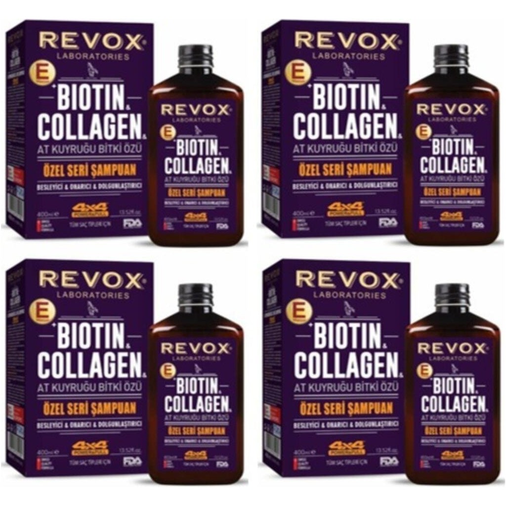 Revox Biotin Collagen At Kuyruğu Dolgunlaştırıcı Şampuan 400 Ml X 4 - 1 Şampuan ve Saç Kremi Fiyatı