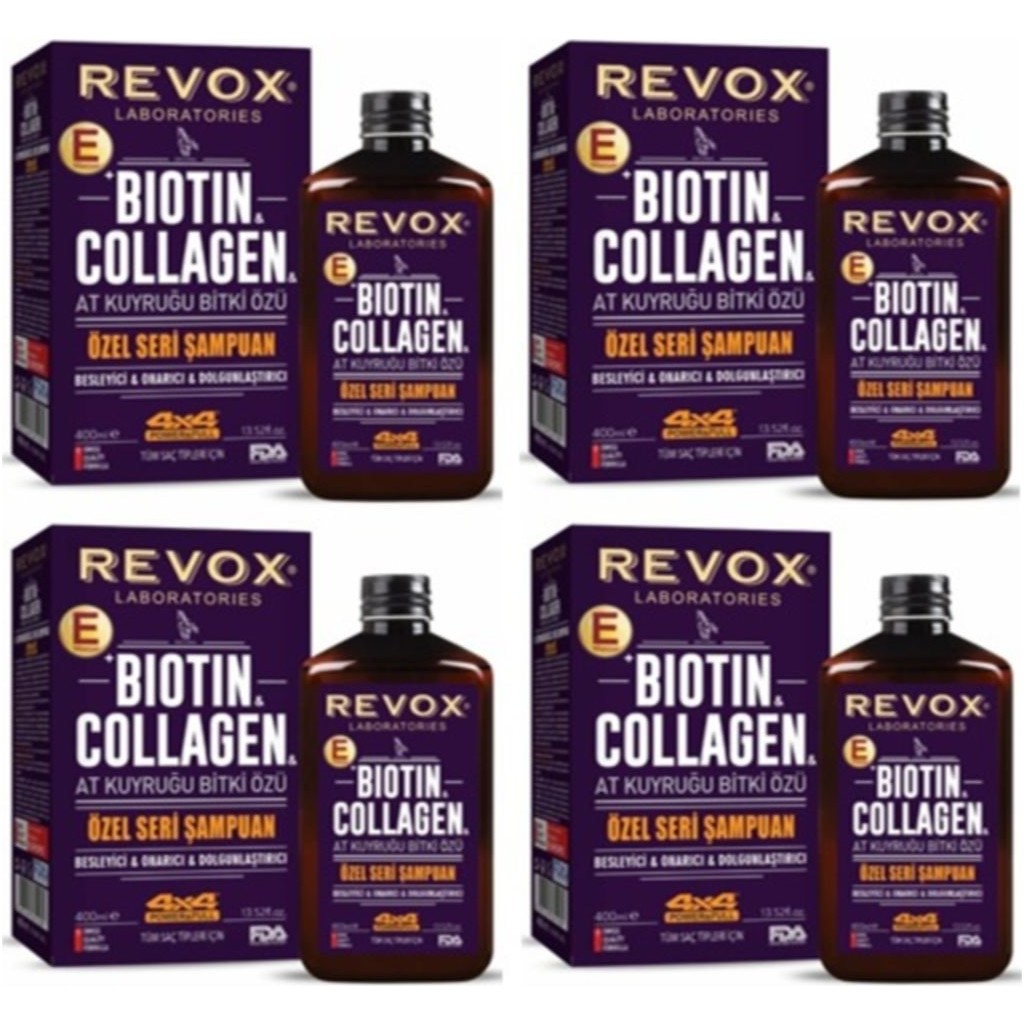 Revox Biotin Collagen At Kuyruğu Dolgunlaştırıcı Şampuan 400 ml x 4 Şampuan ve Saç Kremi Fiyatı
