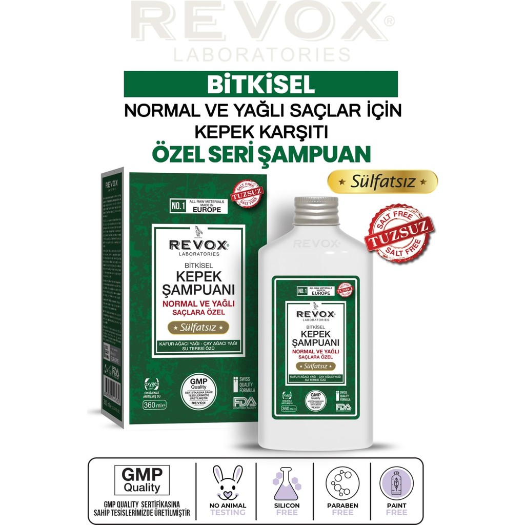 Revox Bitkisel Şampuan Kepeğe Karşı Normal Ve Yağlı Saçlar Için Şampuan ve Saç Kremi Fiyatı