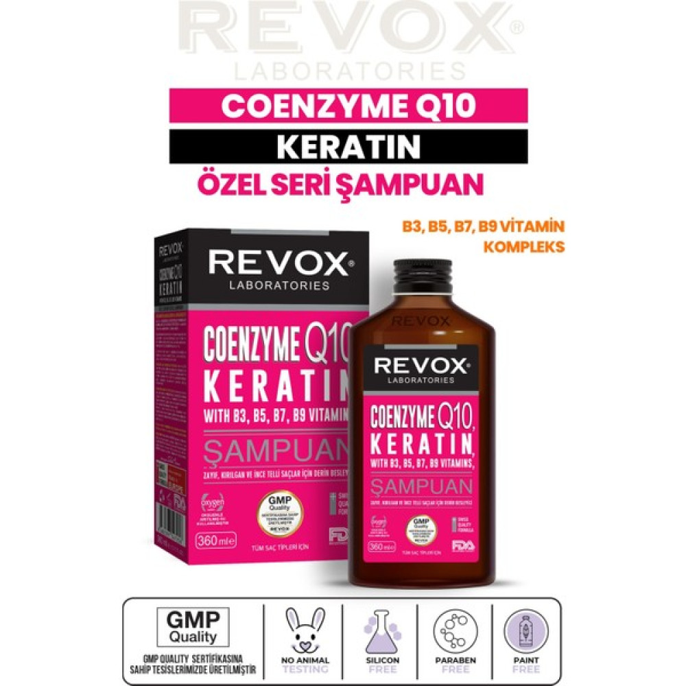 Revox Koenzim Q10, Keratin + B Vitamin Kompleks Saç Bakım Şampuanı / 360 ml Şampuan ve Saç Kremi Fiyatı