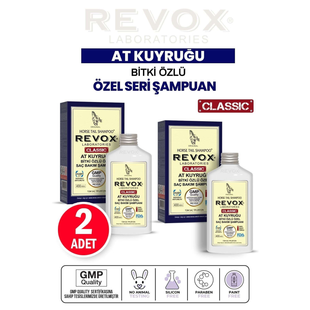 Revox Saç Dökülmesini Engelleyen At Kuyruğu Bitki Özlü Şampuan 400 Ml 2 Adet Şampuan ve Saç Kremi Fiyatı