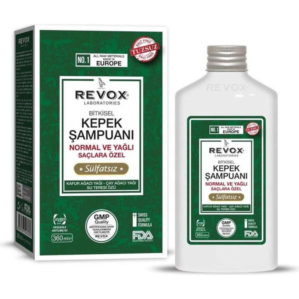 Revox Şampuan Kepeğe Karşı Etkili Tuzsuz Normal ve Yağlı Saçlar 360 ml Şampuan ve Saç Kremi Fiyatı