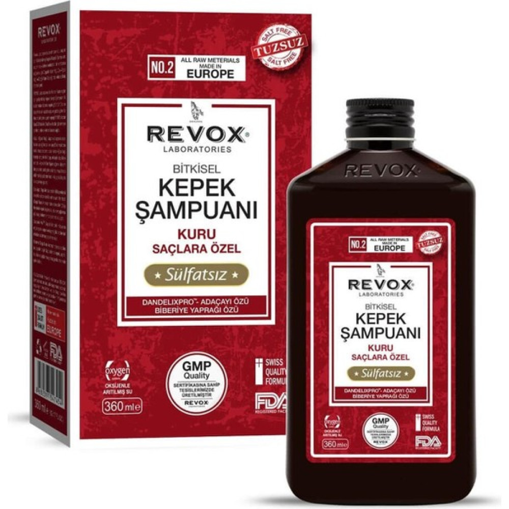 Revox Şampuan Kepek Karşıtı ve Kuru Saçlar 360 ml Duş Jelleri ve Banyo Köpükleri Fiyatı