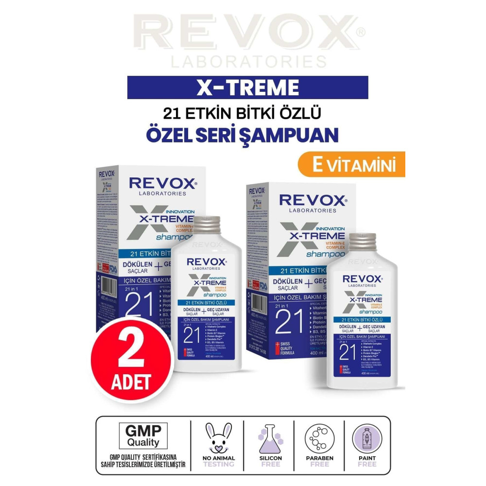 Revox X-treme Dökülen ve Geç Uzayan Saçlar İçin E Vitamini Katkılı Özel Bakım Şampuan 2li Set Şampuan ve Saç Kremi Fiyatı