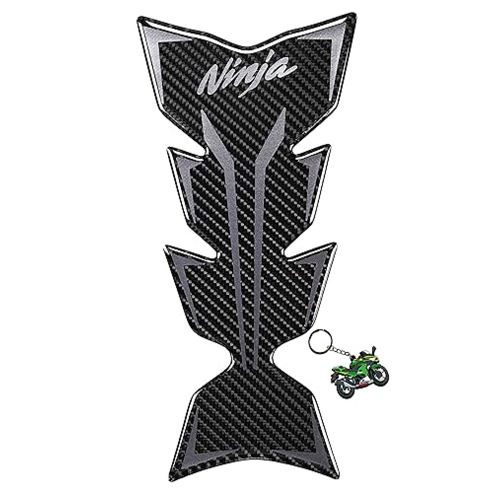 REVSOSTAR 5D Real Carbon Fiber, Motorcycle Decal Vinyl Tank Protector, Tank Pad for Ninja 400 Ninja 650 ZX636 ZX600 ZX-10R ZX14 ZX1400 ZX14R ABS 1000 ZX100 (GRAY)