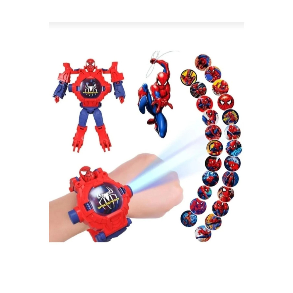 Rewoly Spiderman Örümcek Adam Projeksiyonlu Robota Dönüşen Çocuk Kol Saati Aksiyon Figürleri Fiyatı