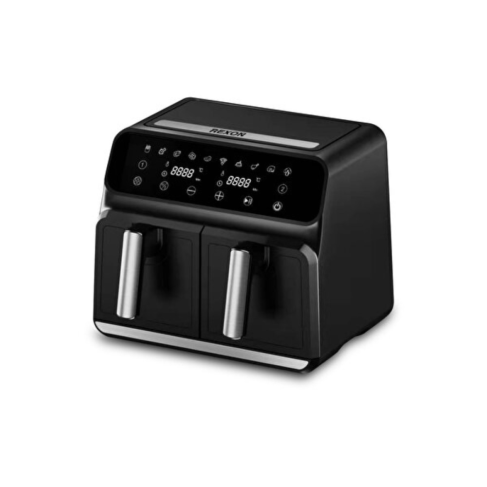 Rexon Dual-Cooker Airfryer 1700 W (4+4) 8 L Çift Hazneli Yağsız Siyah Fritöz Fritözler Fiyatı