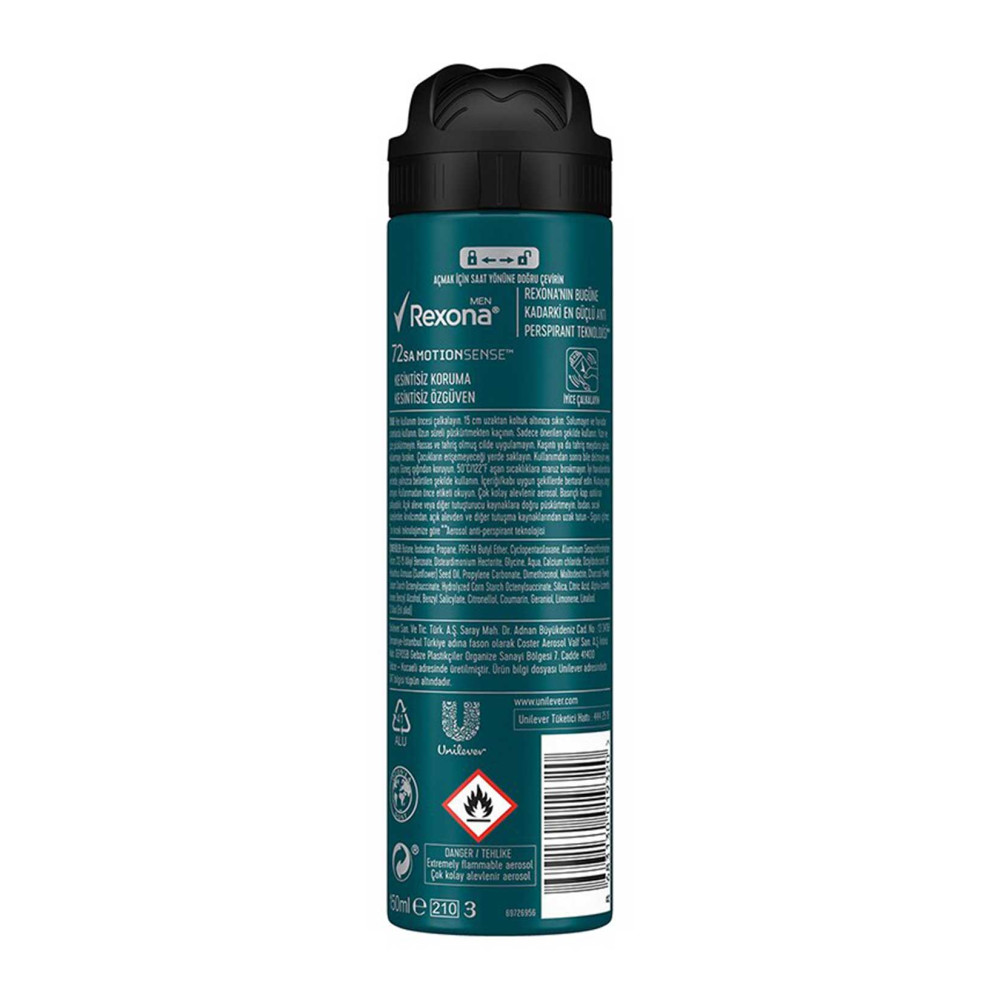 Rexona Deodorant 150 ml Erkek Detoks Kömür