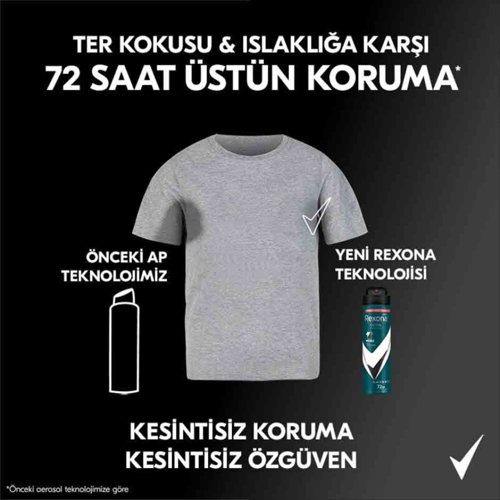 Rexona Deodorant 150 ml Erkek Invisible Black White