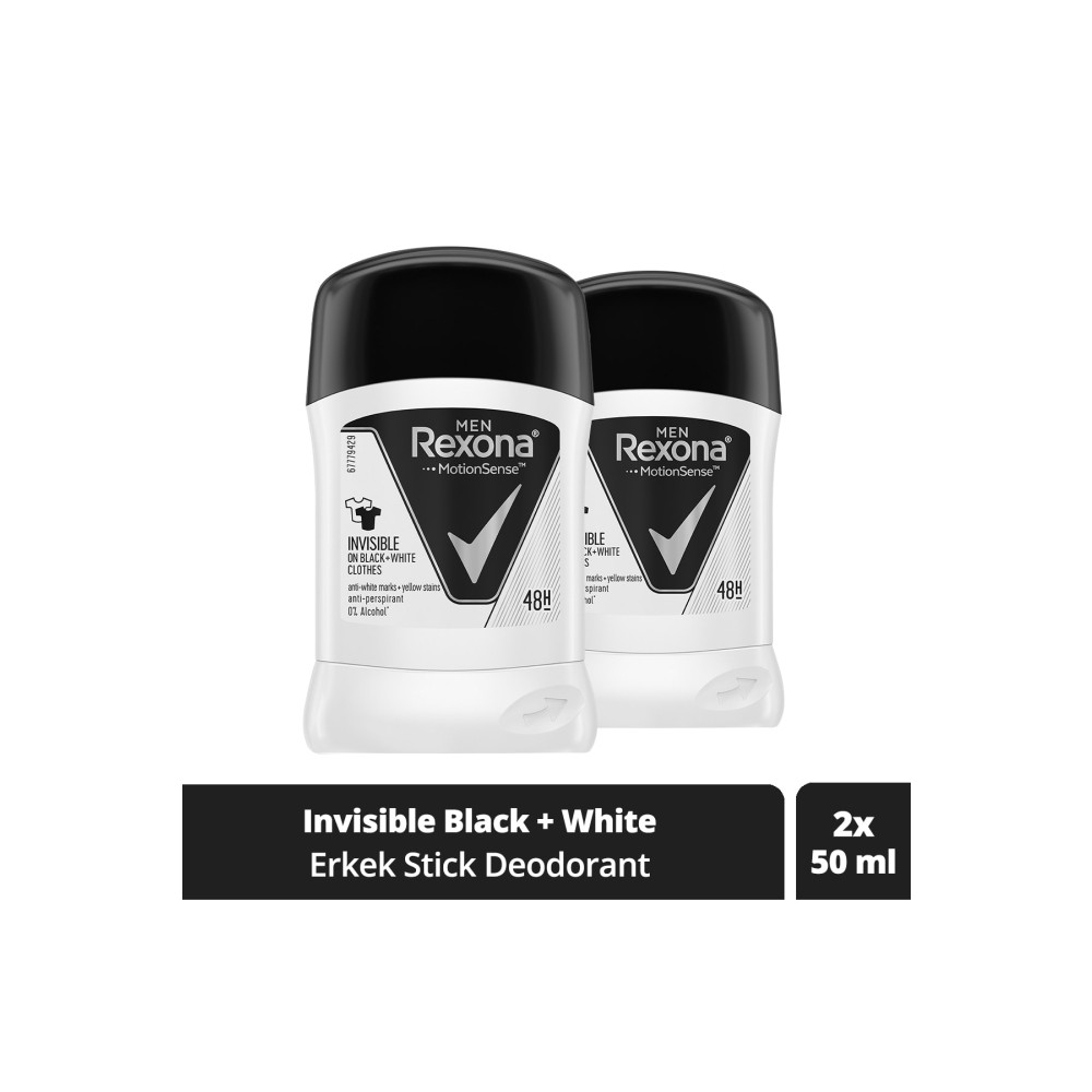 Rexona Erkek Deodorant Stick Invisible Black White 50 ml X2 Roll-Onlar Fiyatı