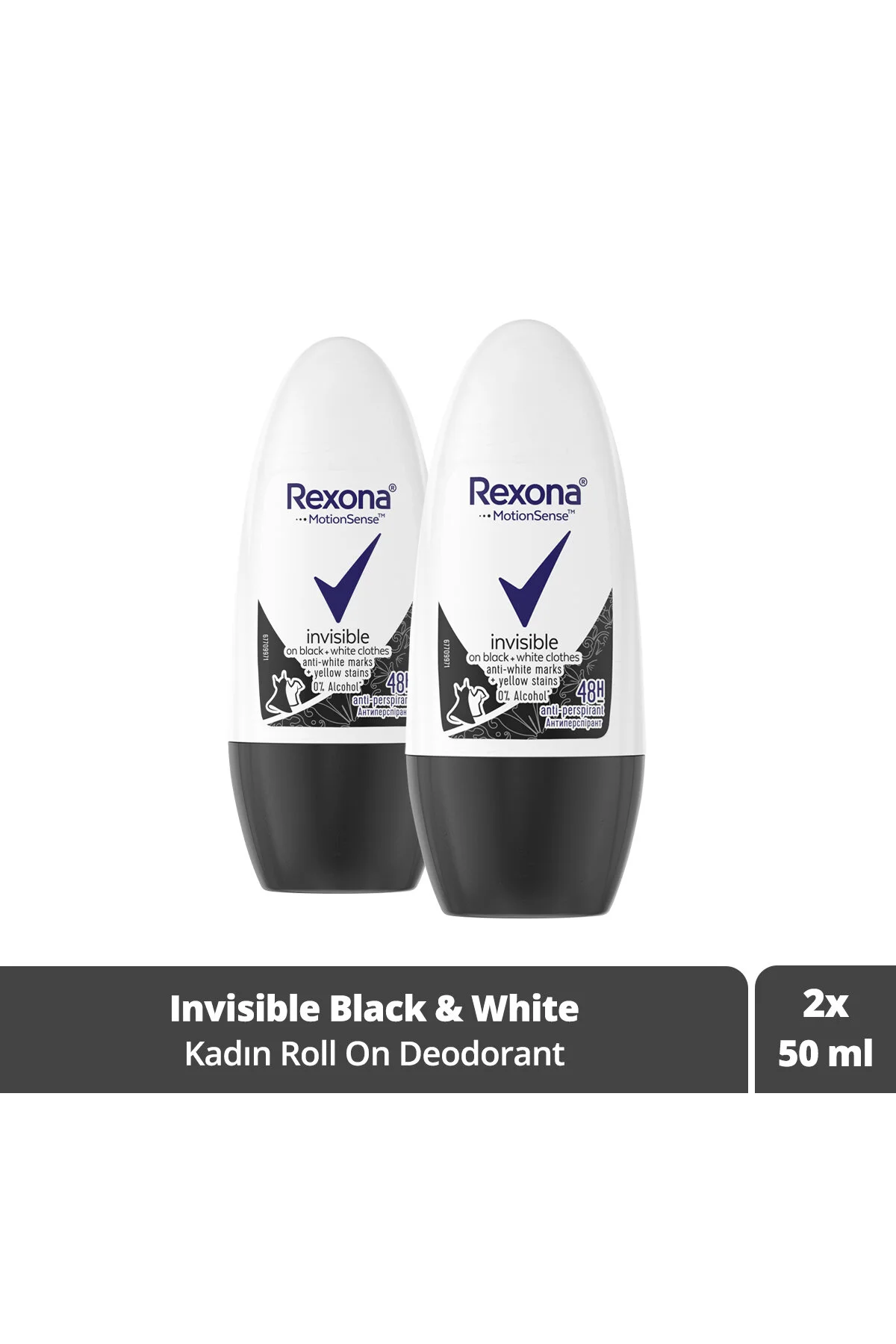 Rexona Kadın Roll On Deodorant Invisible On Black White Clothes 50 ml X2 Adet Roll-Onlar Fiyatı