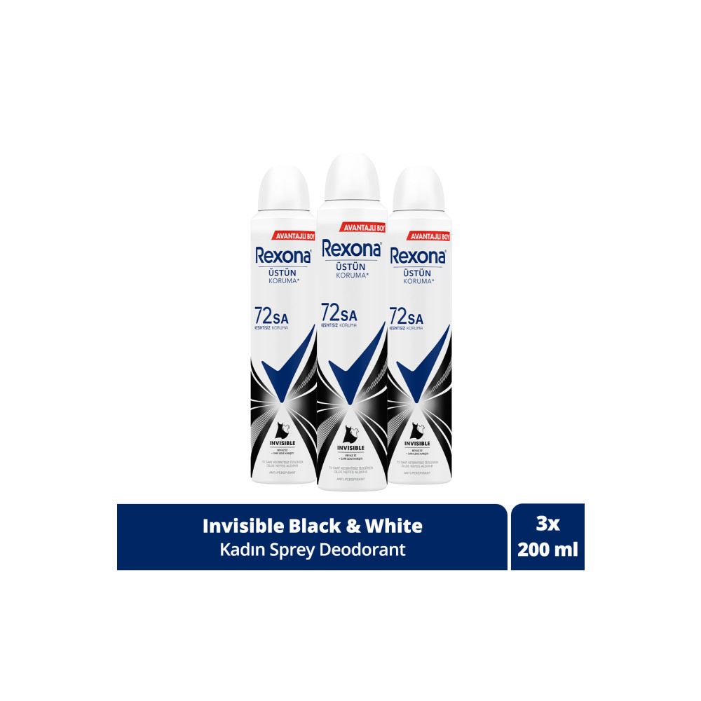 Rexona Kadın Sprey Deodorant Invisible Beyaz Iz Sarı Leke Karşıtı 72 Saat Kesintisiz Üstün Koruma 20 Deodorantlar Fiyatı