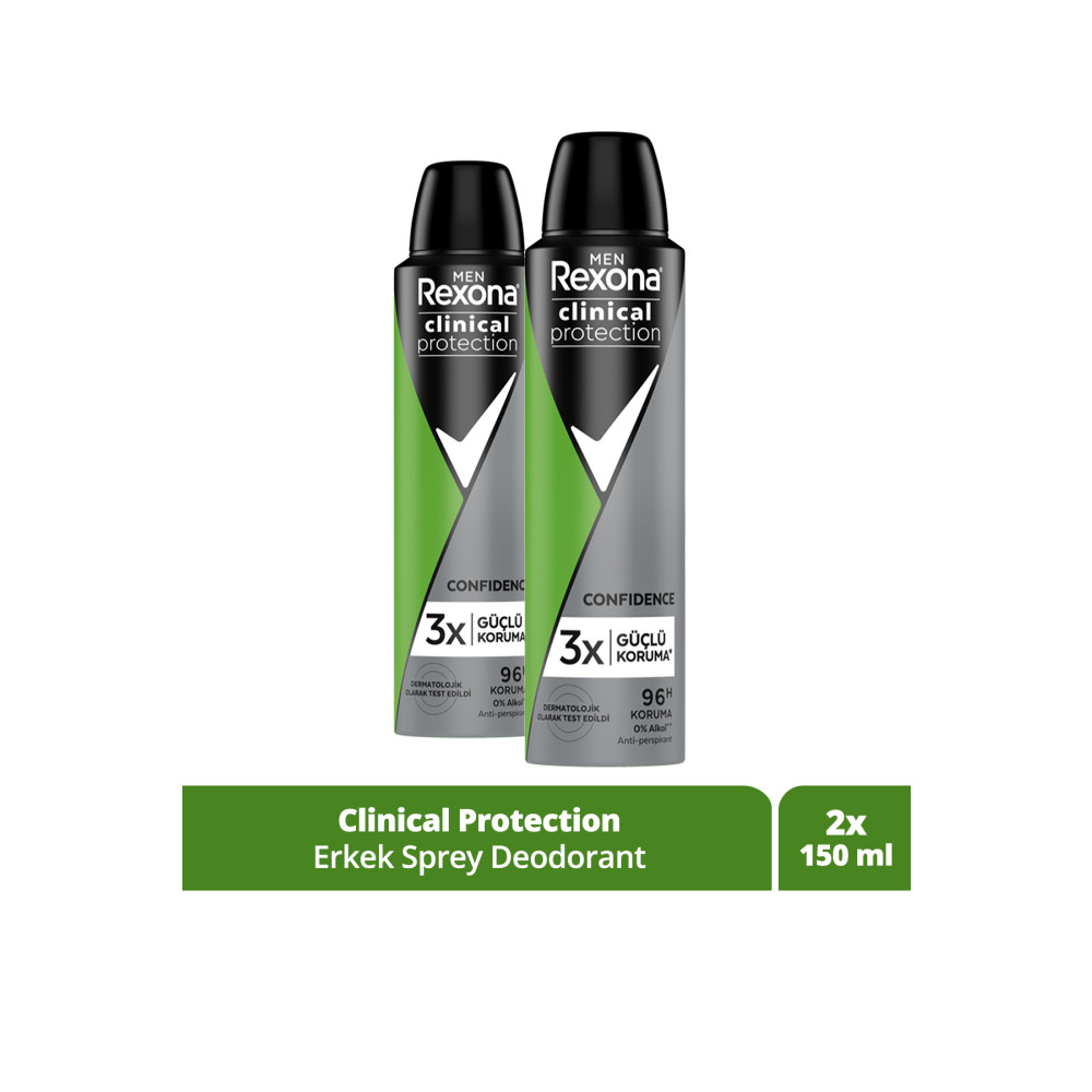 Rexona Men Clinical Protection Erkek Sprey Deodorant 96 Saat Koruma Klinik Ter Koruması 150 ml x2 Deodorantlar Fiyatı