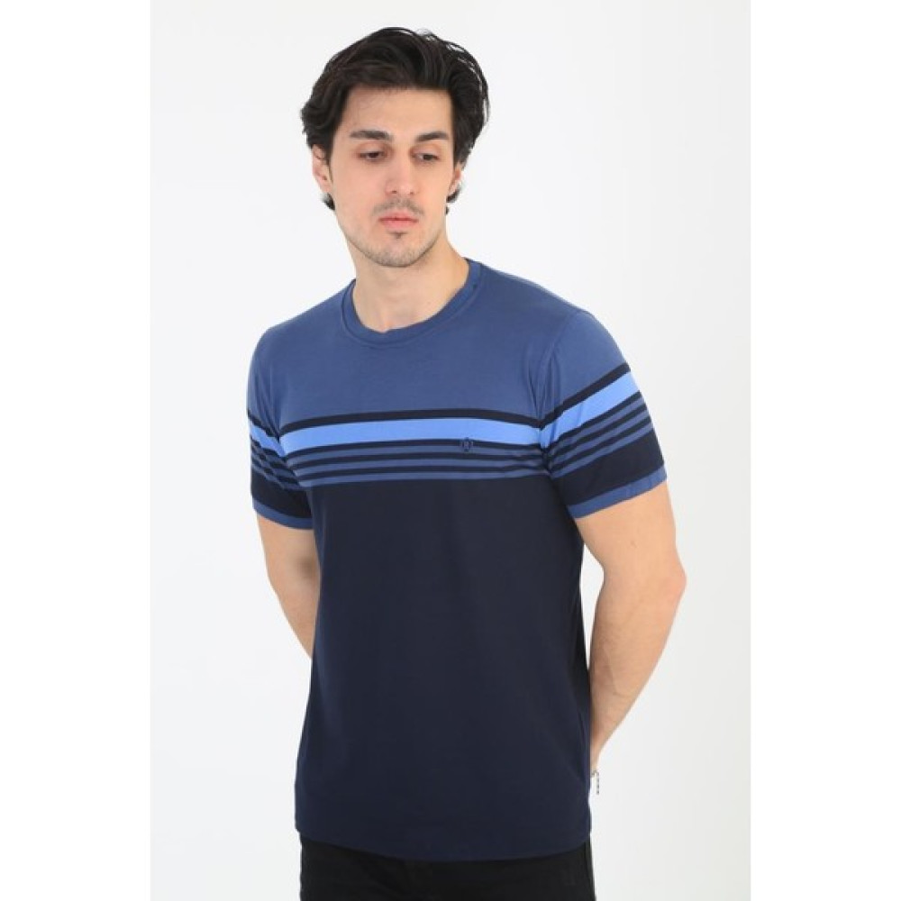 Rey Polo 117 Bisiklet Yaka Önü Çizgili Ringel Tişört Erkek T-shirt Fiyatı