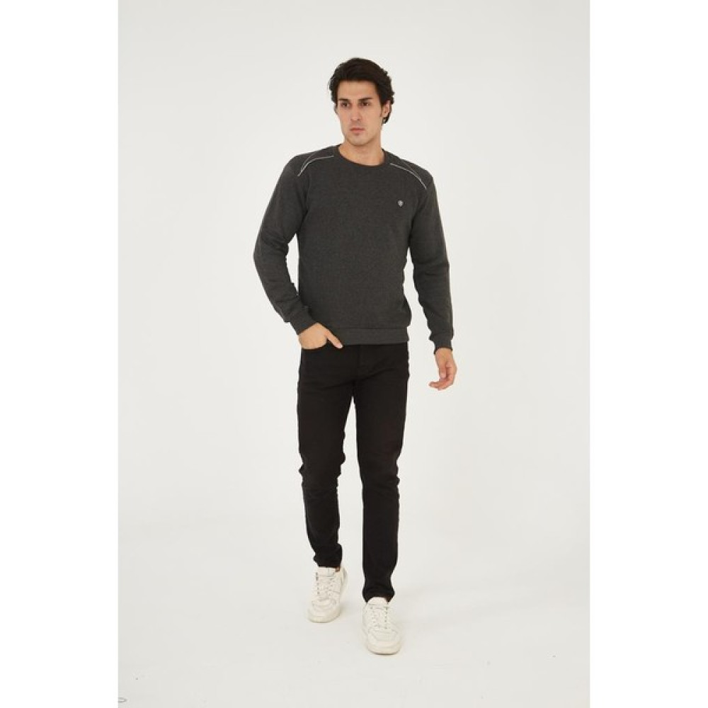 Rey Polo Bisiklet Yaka Omuz Detaylı Basic Sweatshirt Erkek Sweatshirt Fiyatı