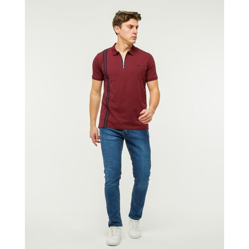 Rey Polo Çift Şeritli ve Fermuarlı Polo Yaka Tişört Erkek T-shirt Fiyatı