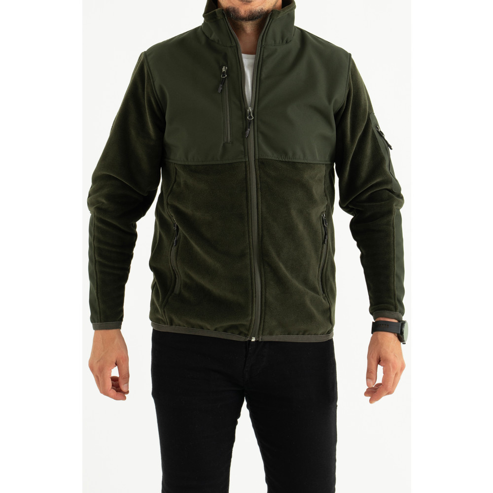 REYNARD Erkek Haki Dar Kalıp Anti-pilling Tüylenme Yapmayan Tam Fermuar Softshell Garnili Polar Sweatshirt S Beden Kadın Giyim Fiyatı