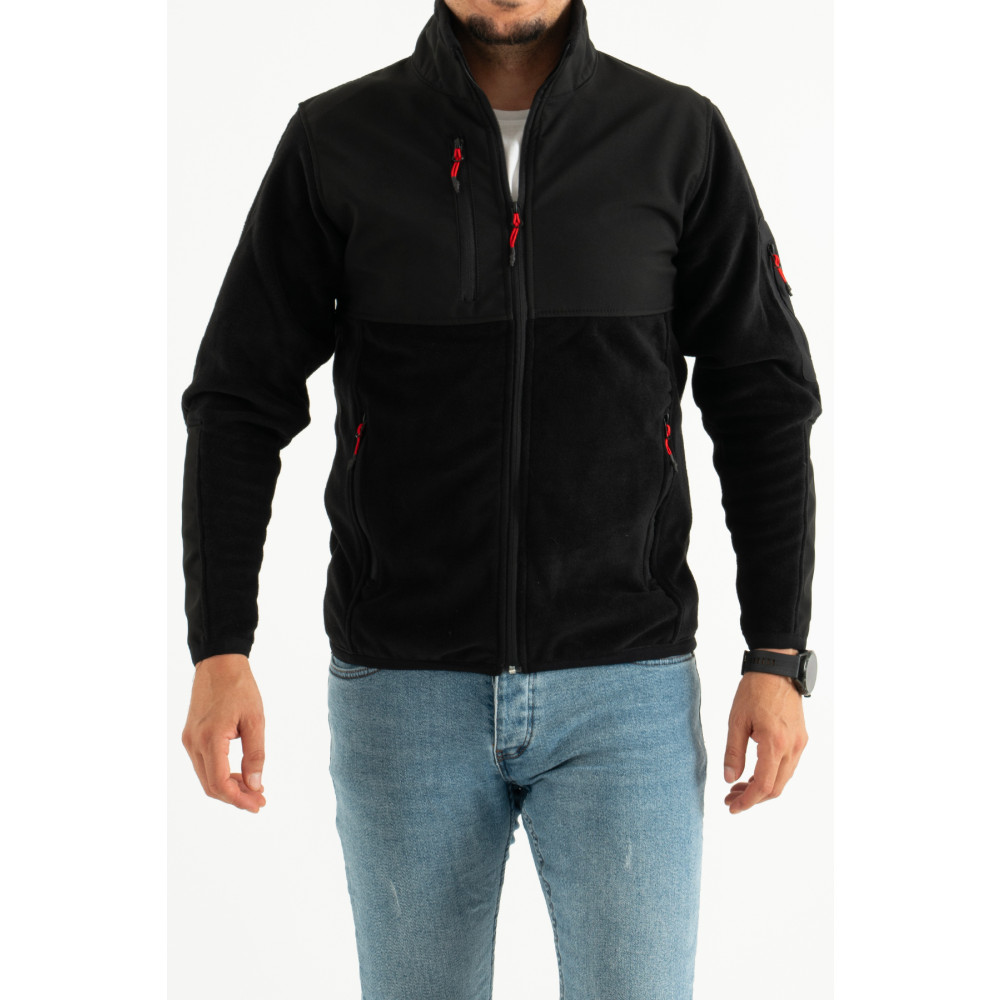 REYNARD Erkek Siyah Dar Kalıp Anti-pilling Tüylenme Yapmayan Tam Fermuar Softshell Garnili Polar Sweatshirt L Beden Kadın Giyim Fiyatı