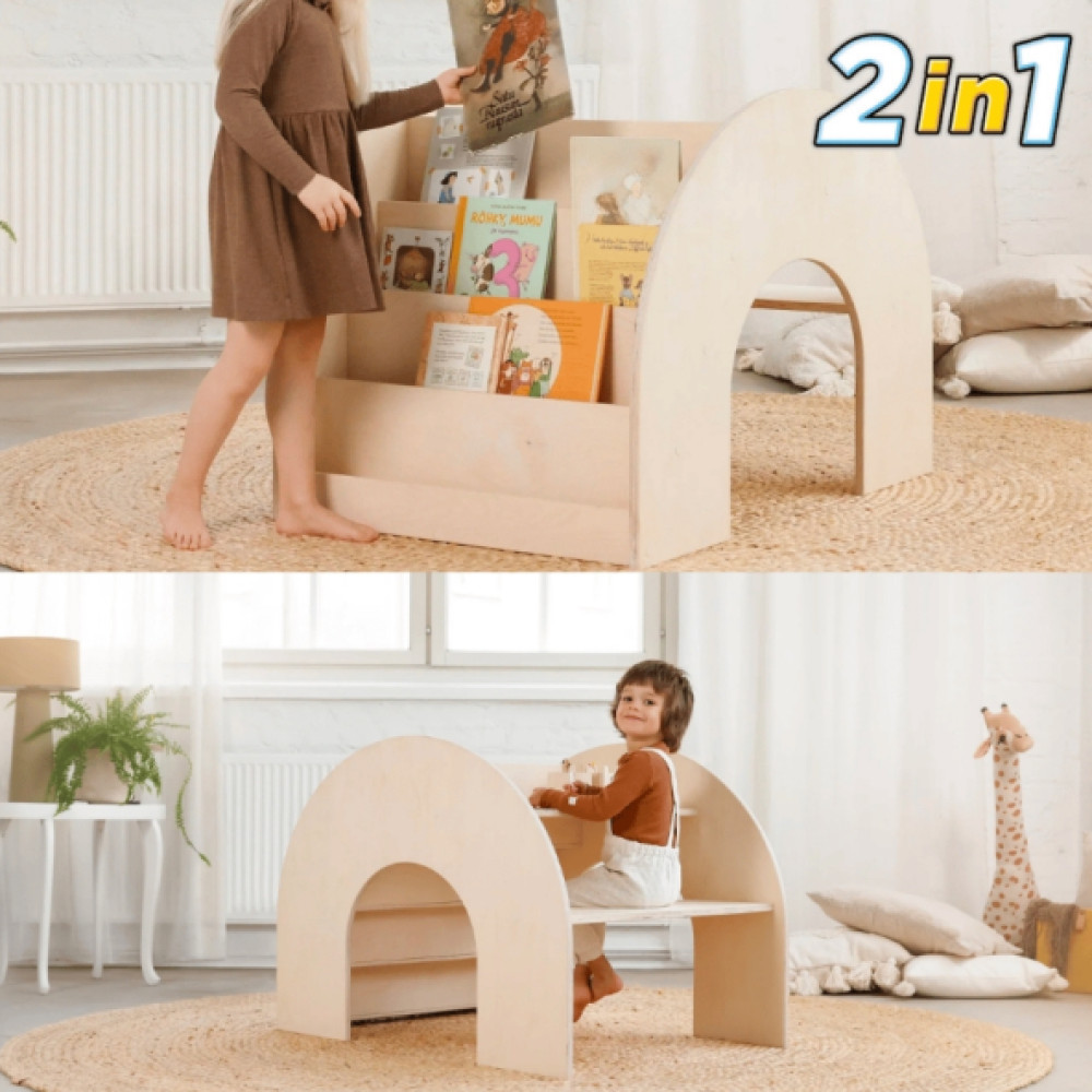 Reyo Micki 2İn1 Montessori Kitaplikli Calisma Masasi 110Cm Çalışma Masası Fiyatı