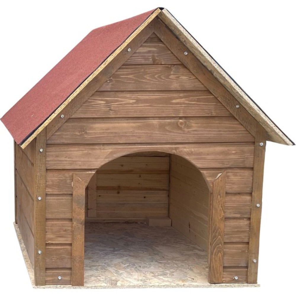 Reyo Pet Suya Soğuğa Dayanıklı Lüks Büyük Boy Ahşap Köpek Kulubesi Sokak Köpek Evi Kırmızı Çatılı 100X100X78 cm Ceviz Evcil Hayvan Ürünleri Fiyatı