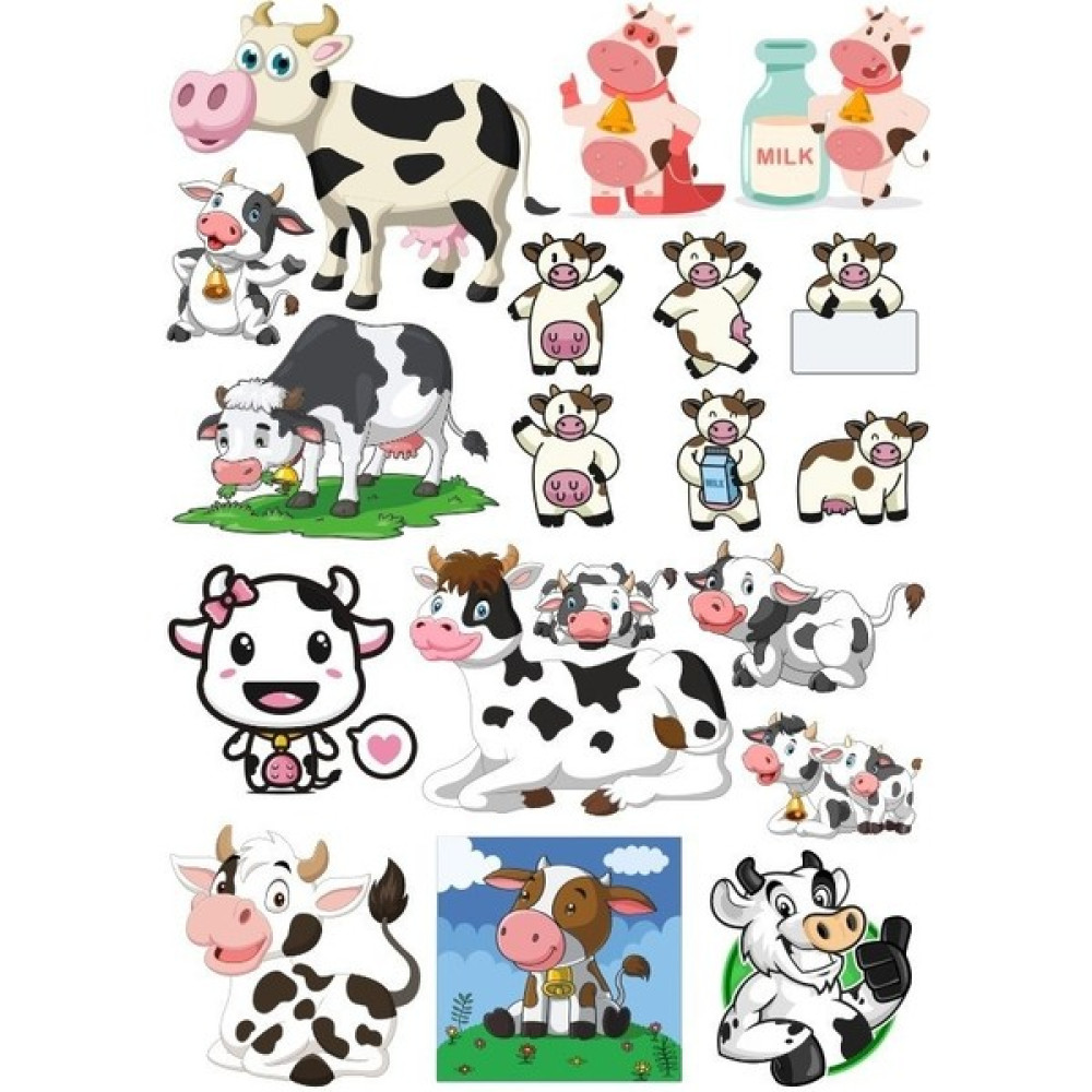 Reysa Tasarım Inek Sticker Set-2 19 Parça Telefon, Tablet, Defter, Laptop Sticker Sticker Fiyatı