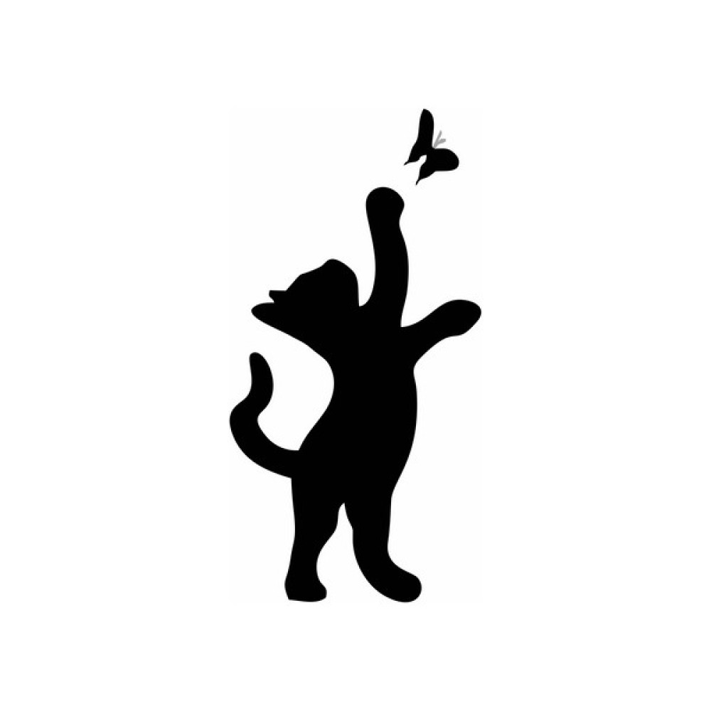 Reysa Tasarım Kelebek Yakalayan Kedi Duvar Sticker Siyah 11X20 cm Duvar Stickerı Fiyatı