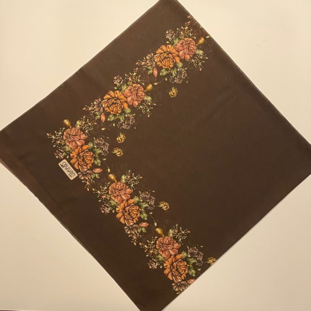 Reyyan Çiçek Kenar Desen Ipek Oyalık Yazma Eşarp Fiyatı