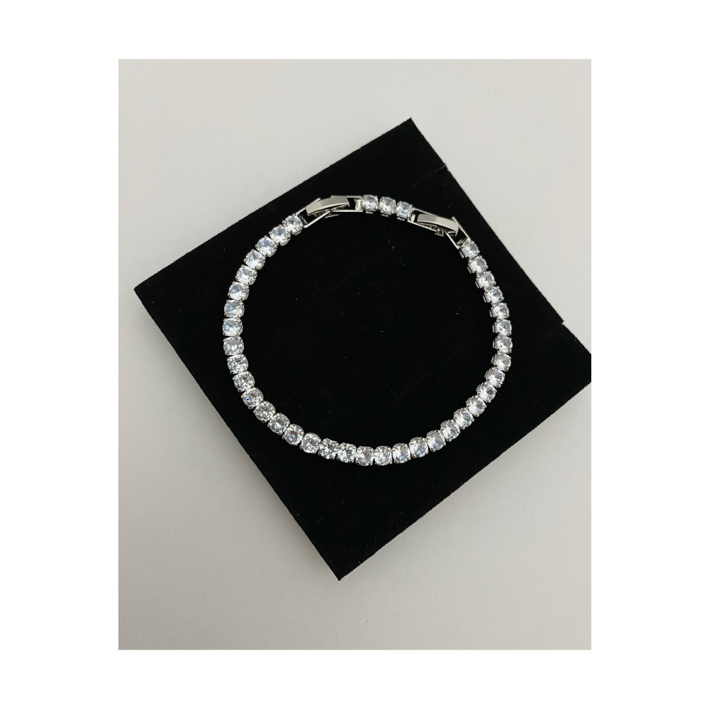 RF Jewelry Gümüş Pırlanta Montür Ithal Su Yolu Bileklik 4mm 18 cm Beden Gümüş Bilezik Fiyatı
