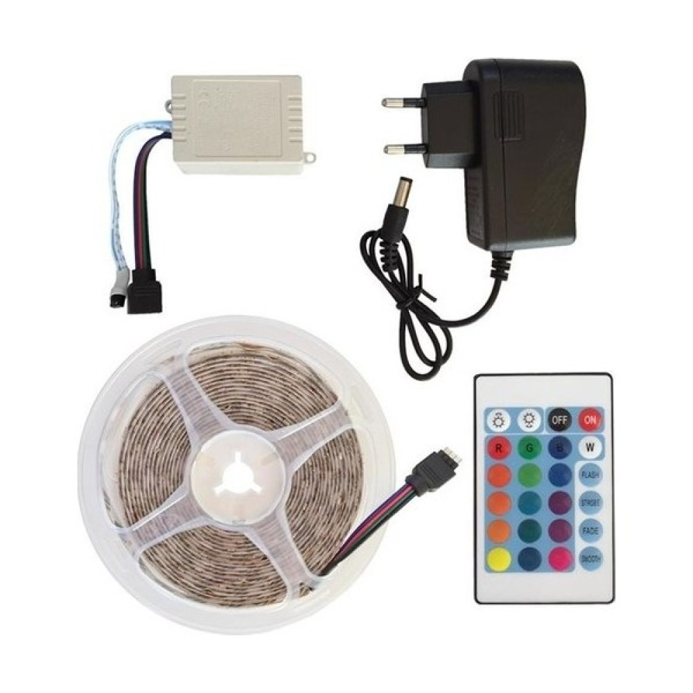 Rgb İç ve Dış Mekan Kumandalı Şerit Led + 2 Amper Trafo ( 5 Metre) Led Aydınlatmalar Fiyatı