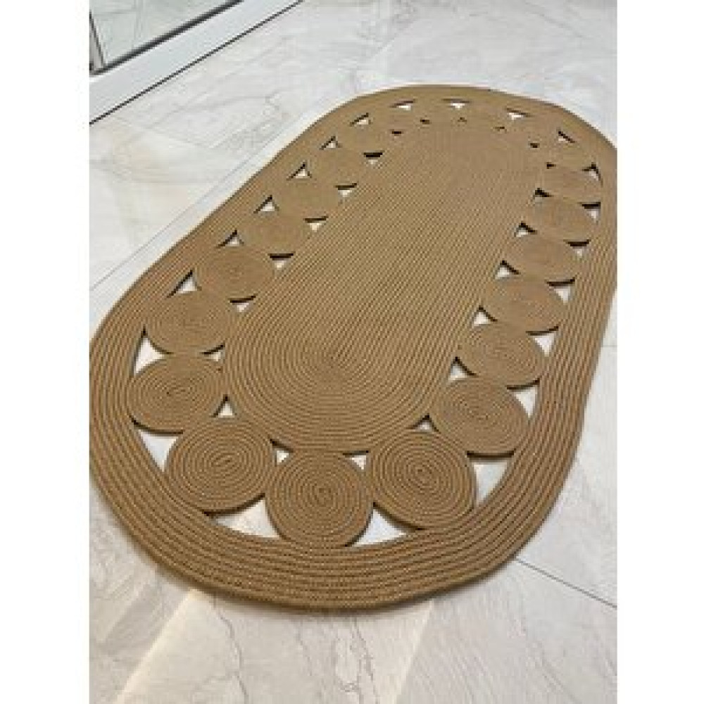 RGS Handmade 455 Hasır Jut Oval Örgü Halı 100 X 150 Cm Bej Kilim Fiyatı