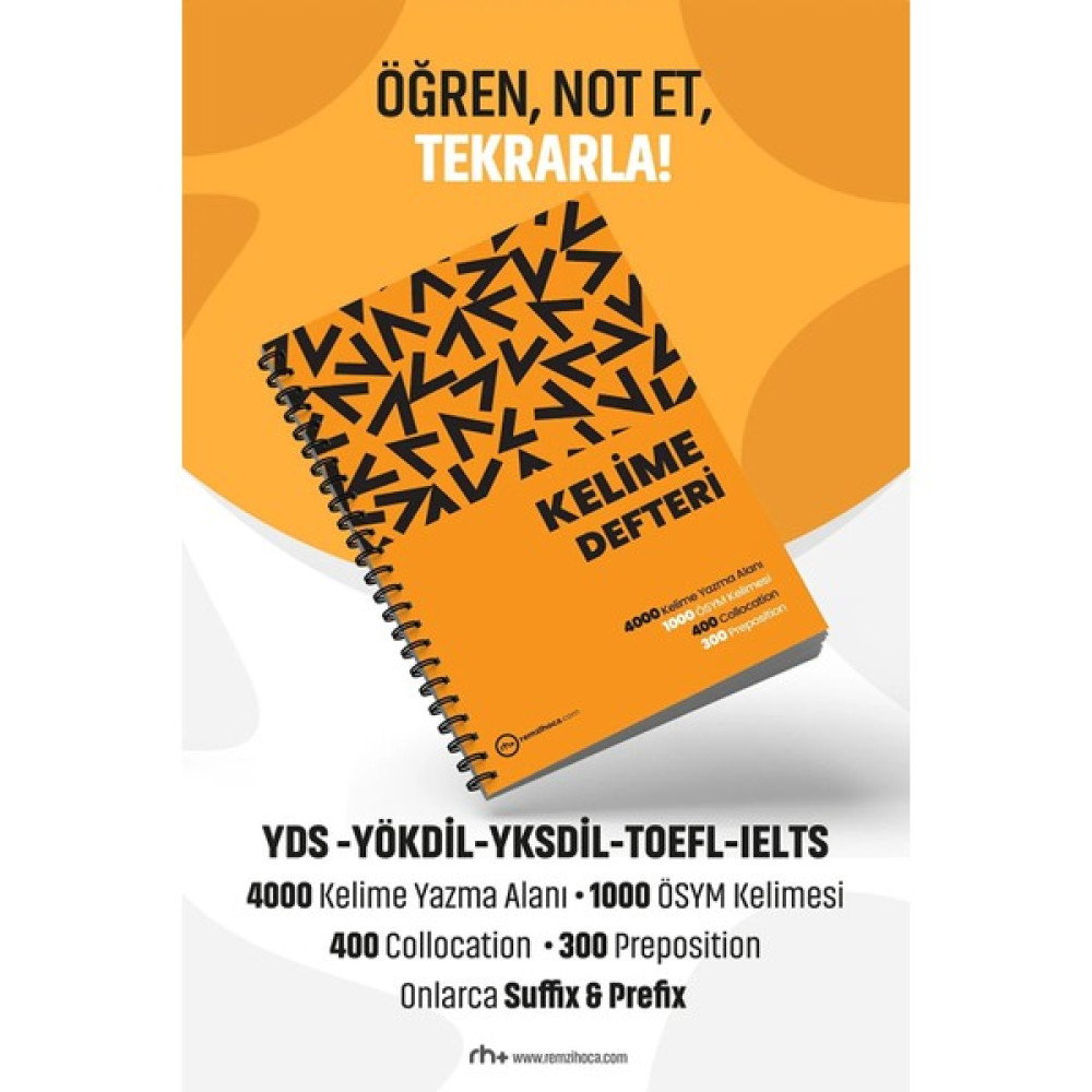 Rh Pozitif Yayınları Yds-Yökdil Kelime Defteri - Öğren - Not Et - Tekrarla Spiralli Defter Fiyatı