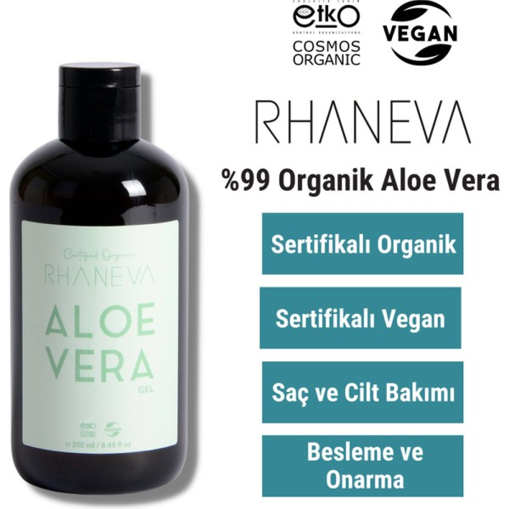 Rhaneva %99 Organik Aloe Vera Jel, Organik ve Vegan Sertifikalı, 250 ml Nemlendiriciler Fiyatı